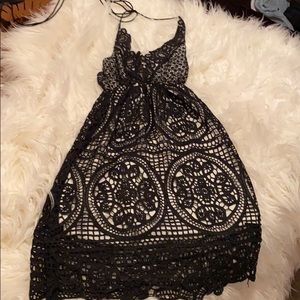 Black and white crochet dress!